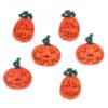 6 glitter pumpkin buttons
