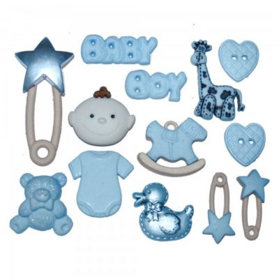 blue baby boy buttons