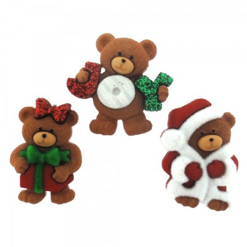 beary merry christmas buttons