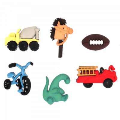 Boys Toys - fire trunk, dinosaur, horse head, trike, football and truck