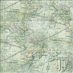 Expeditions Map Fabric by Tim Holtz