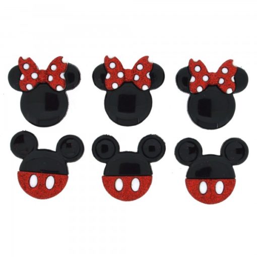 Disney's Mickey & Minnie glitter buttons