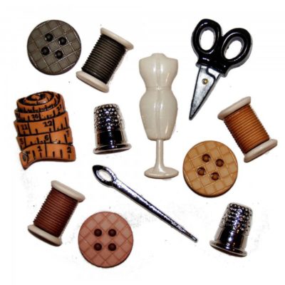 Assorted sewing theme buttons