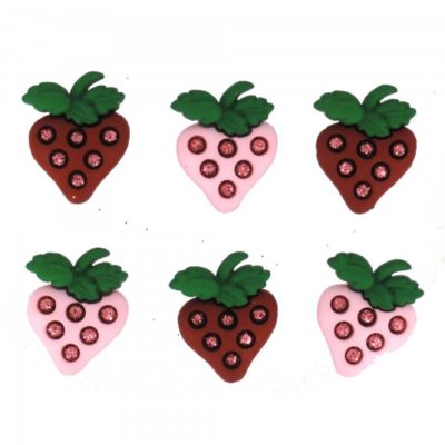 Pink and red strawberry buttons