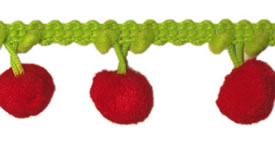 Red and green ball fringe trim