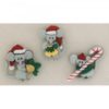 3 Christmas mice buttons