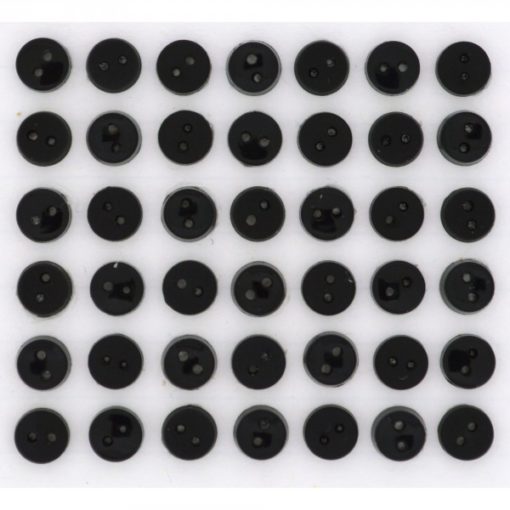 tiny round black buttons