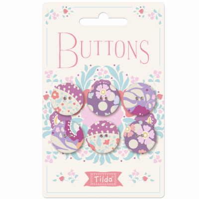 Tilda’s Plum Garden Fabric Buttons