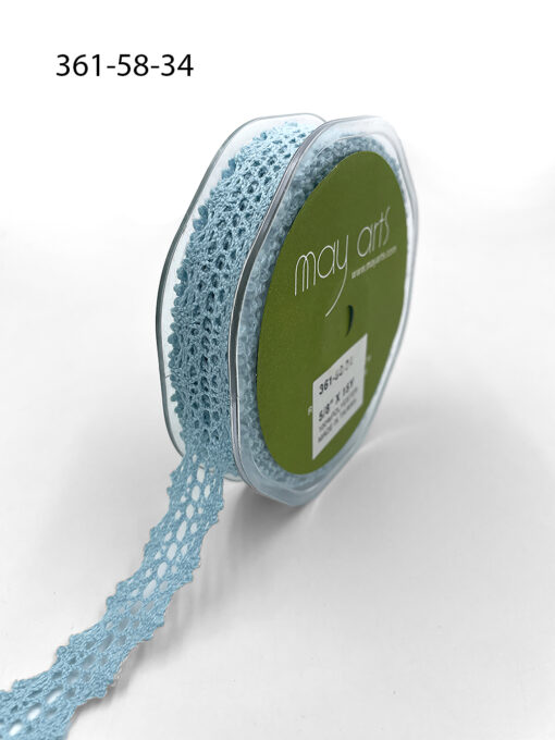 Blue 5/8 Inch Crochet Ribbon